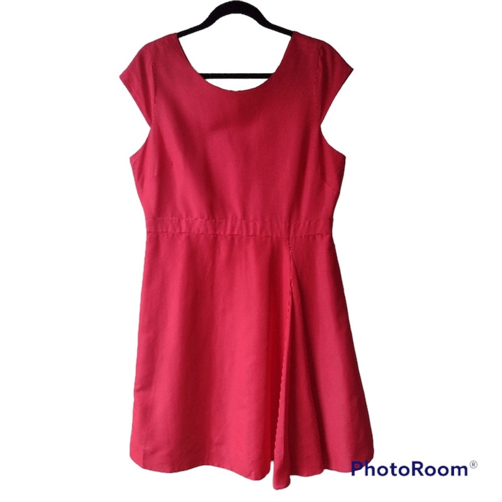 J. Crew Hot Coral Pink Julia Cap Sleeve Dress